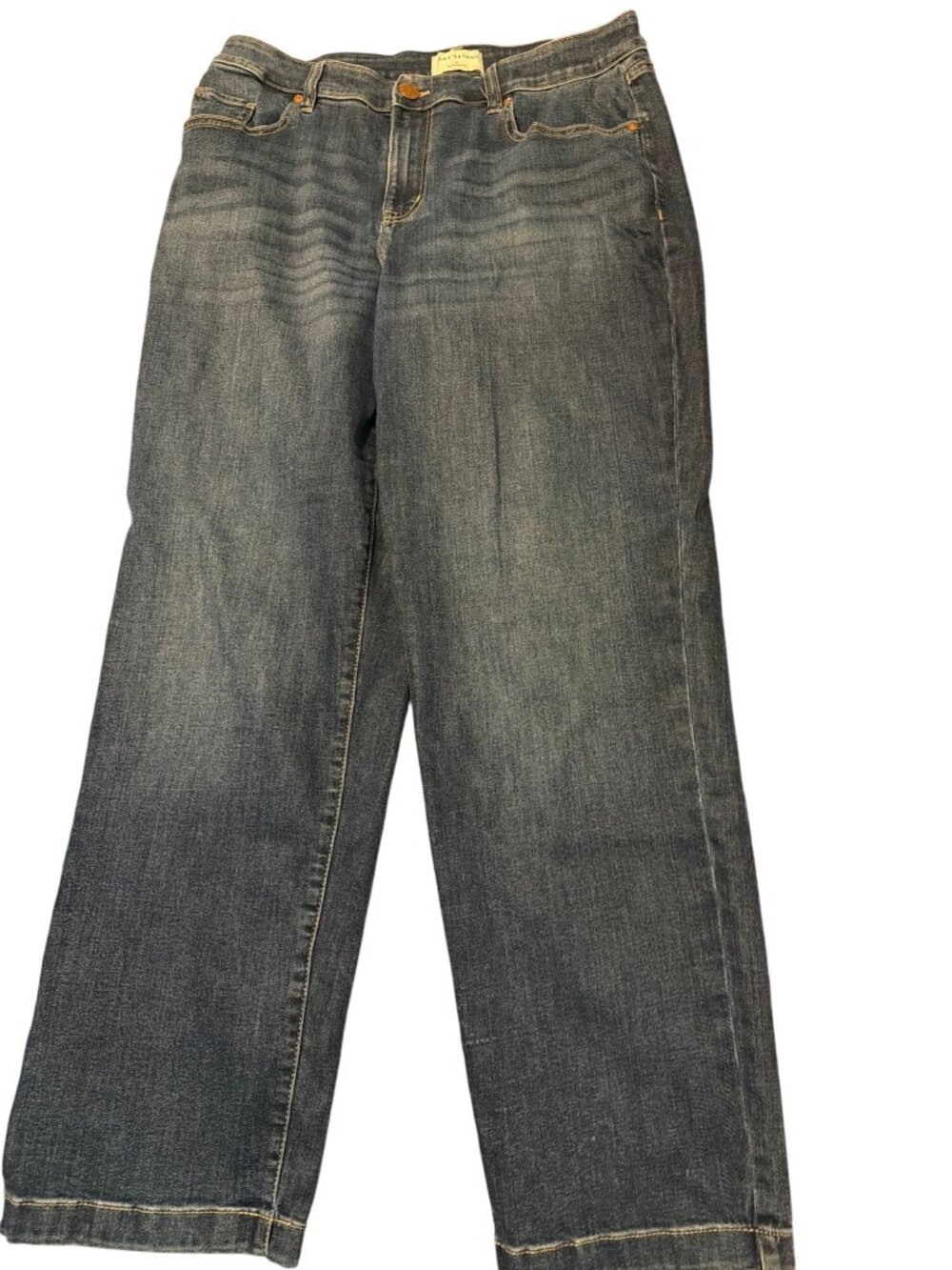 Lane Bryant Mid Rise Authentic Straight Ankle Jeans Flex Magic Waistband Sz 12L